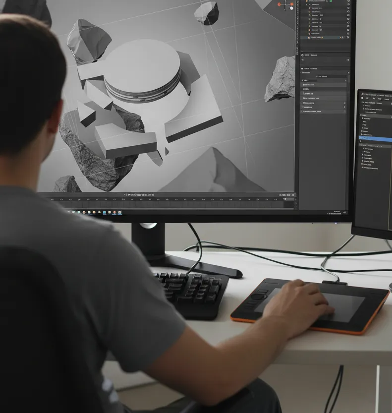 Animating a brand video production 3D scene