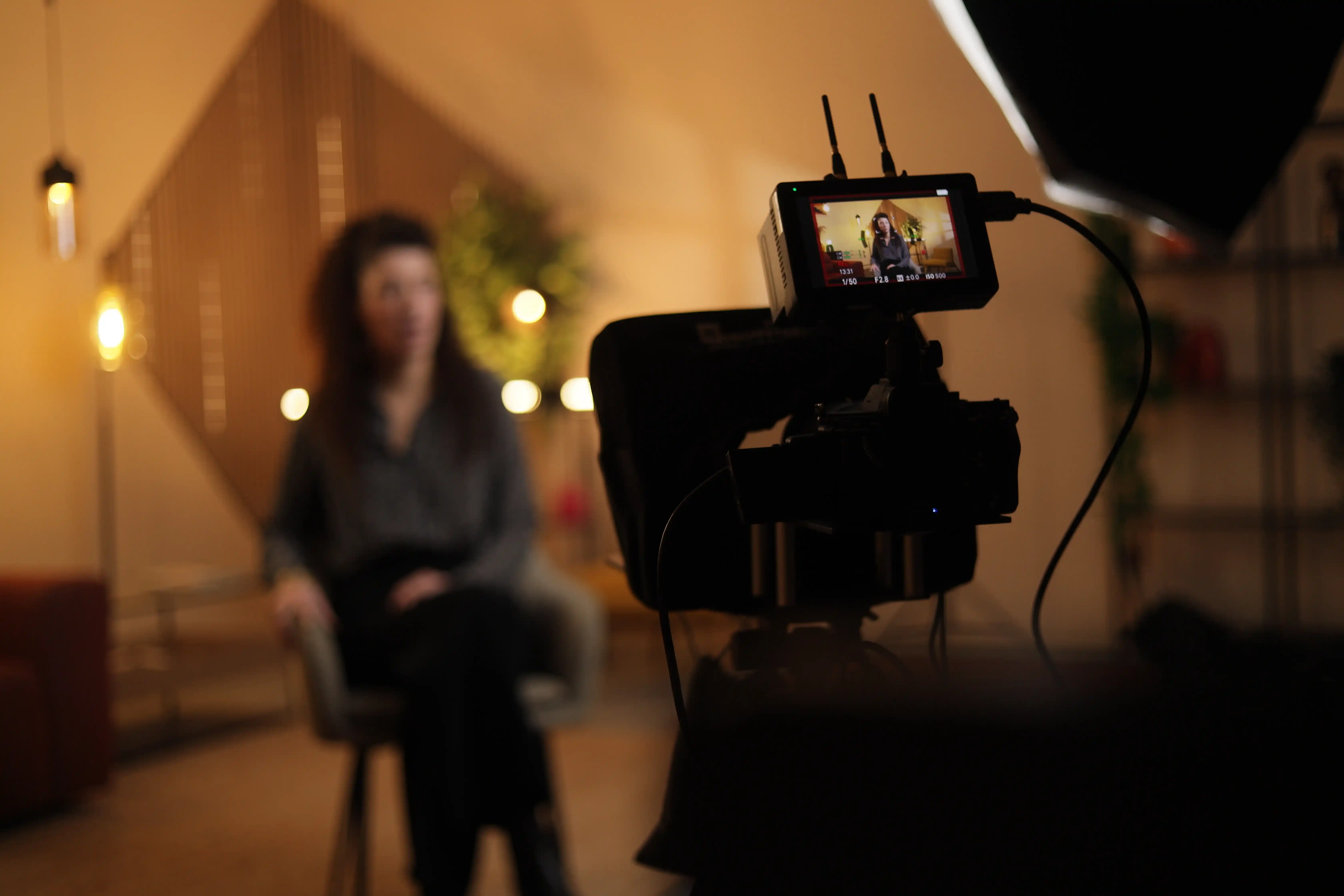 Asteraki production team filming a client testimonial video